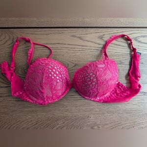 Victoria's Secret Lace Push-Up Bra - Hot Pink